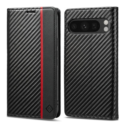 For Google Pixel 9 Pro LC.IMEEKE Carbon Fiber Leather Phone Case(Vertical Black) - Google Cases by LC.IMEEKE | Online Shopping UK | buy2fix