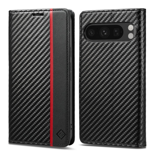 For Google Pixel 9 Pro LC.IMEEKE Carbon Fiber Leather Phone Case(Vertical Black) - Google Cases by LC.IMEEKE | Online Shopping UK | buy2fix