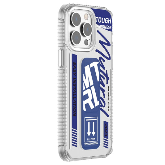 For iPhone 15 Pro Max Mutural Wing Flash Series TPU Phone Case with IML Stand(Blue) - iPhone 15 Pro Max Cases by Mutural | Online Shopping UK | buy2fix