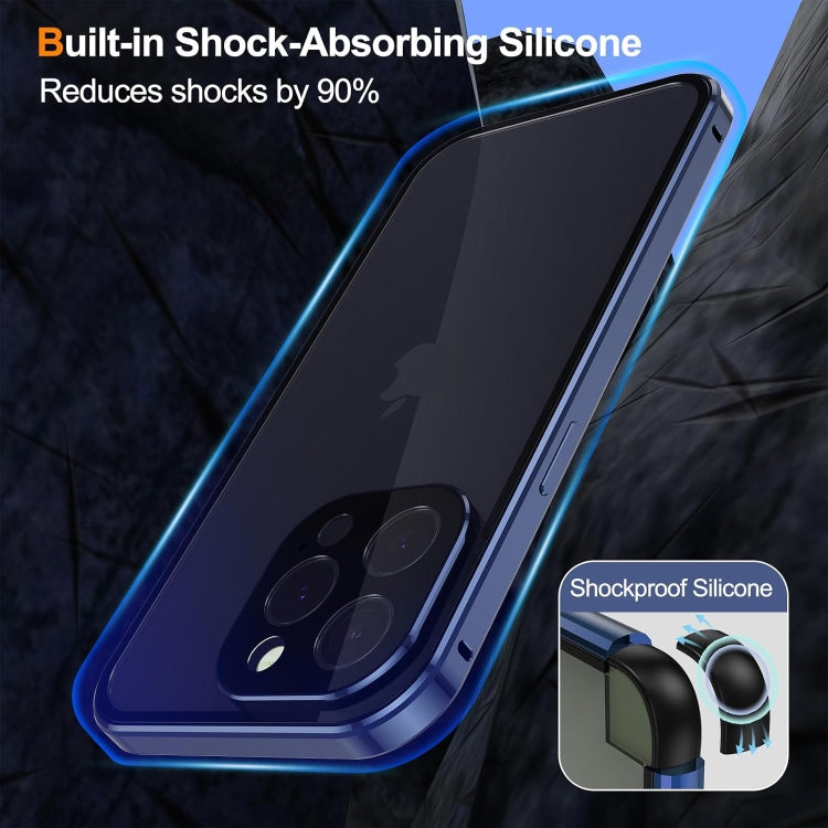 For iPhone 15 Pro Anti-peeping Magnetic Double-sided Tempered Glass Phone Case(Silver) - iPhone 15 Pro Cases by buy2fix | Online Shopping UK | buy2fix