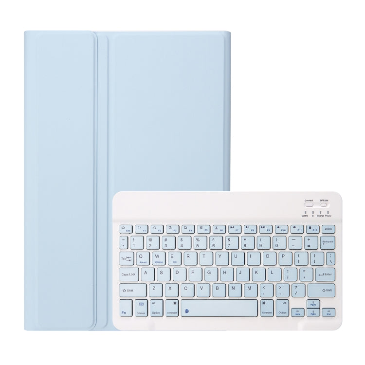 For Samsung Galaxy Tab A9+ X210/X215/X215 A09B Candy Color TPU Bluetooth Keyboard Leather Tablet Case with Pen Holder(Ice Blue) - Samsung Keyboard by buy2fix | Online Shopping UK | buy2fix