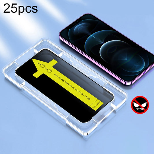 For iPhone 12 Pro Max 25pcs Anti-peeping Fast Attach Dust-proof Anti-static Tempered Glass Film - iPhone 12 Pro Max Tempered Glass by buy2fix | Online Shopping UK | buy2fix