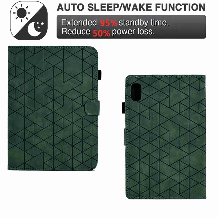 For Lenovo Tab M9 Rhombus TPU Smart Leather Tablet Case(Green) - Lenovo by buy2fix | Online Shopping UK | buy2fix