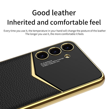 For Samsung Galaxy S24+ 5G GKK Plating Soft TPU + Leather Full Coverage Phone Case without Pen(Carbon Fibre) - Galaxy S24+ 5G Cases by GKK | Online Shopping UK | buy2fix