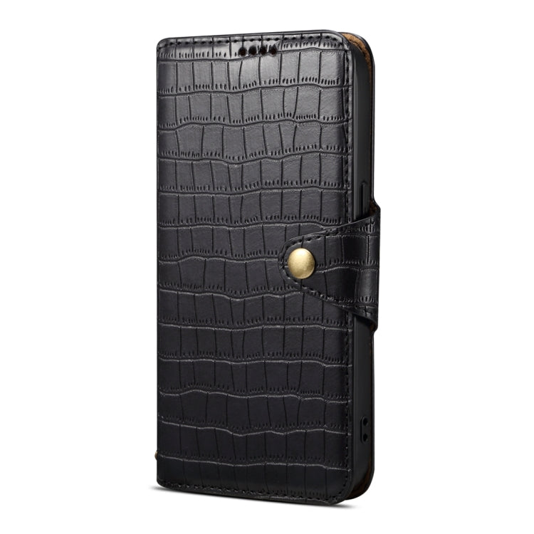 For Samsung Galaxy S24+ 5G Denior Crocodile Texture Oil Edge Leather Phone Case(Black) - Galaxy S24+ 5G Cases by Denior | Online Shopping UK | buy2fix