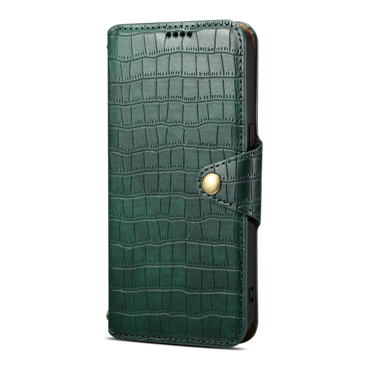 For Samsung Galaxy S24 5G Denior Crocodile Texture Oil Edge Leather Phone Case(Green) - Galaxy S24 5G Cases by Denior | Online Shopping UK | buy2fix