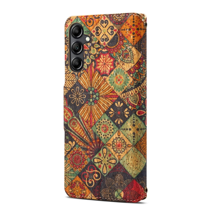 For Samsung Galaxy S24 5G Denior Flower Language Series Cork Fabric Oil Edge Leather Phone Case(Autumn) - Galaxy S24 5G Cases by Denior | Online Shopping UK | buy2fix