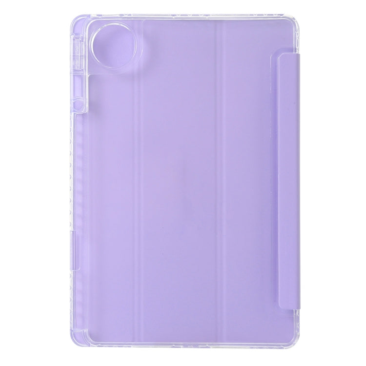 For Huawei Matepad 11 Pro 2024 Clear Acrylic 3-Fold Leather Tablet Case(Purple) - Huawei by buy2fix | Online Shopping UK | buy2fix