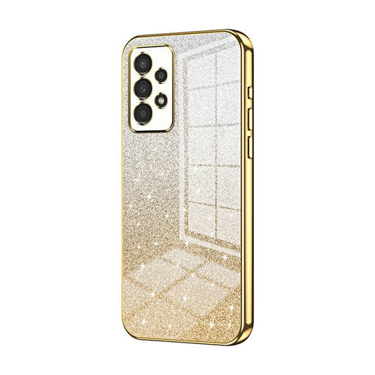 For Samsung Galaxy A13 4G Gradient Glitter Powder Electroplated Phone Case(Gold) - Galaxy Phone Cases by buy2fix | Online Shopping UK | buy2fix