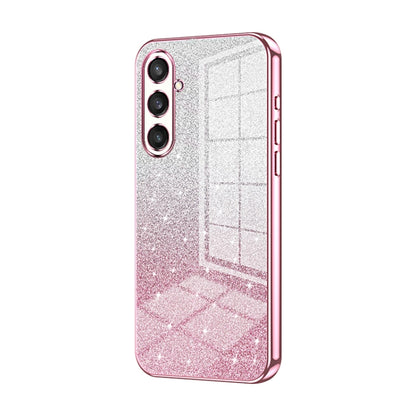 For Samsung Galaxy S23 FE 5G Gradient Glitter Powder Electroplated Phone Case(Pink) - Galaxy S23 FE 5G Cases by buy2fix | Online Shopping UK | buy2fix