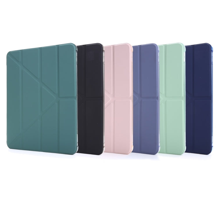 For iPad Air 13 2024 / Pro 12.9 2022 / 2021 Multi-folding TPU Leather Tablet Case with Holder & Pen Slot(Gold) - iPad Pro 12.9 (2018) Cases by buy2fix | Online Shopping UK | buy2fix