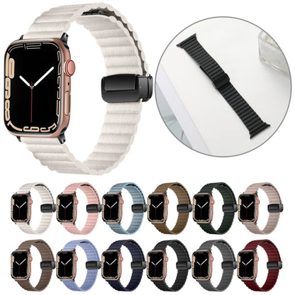 For Apple Watch Series 3 42mm Water Ripple Magnetic Folding Buckle Watch Band, Style: Bold Version(Indigo Blue) - Watch Bands by buy2fix | Online Shopping UK | buy2fix