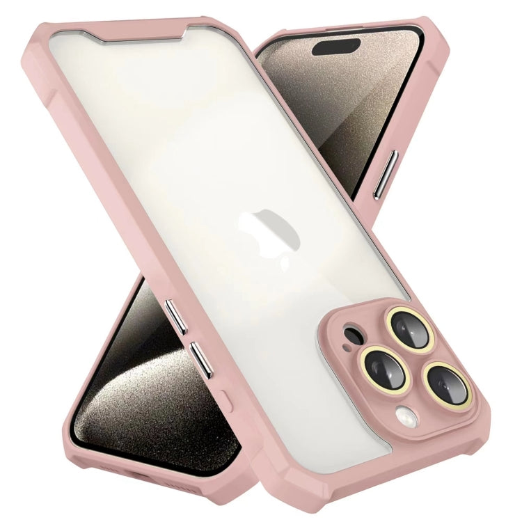 For iPhone 16 Pro Max Shockproof Acrylic Phone Case with Lens Glass Film(Pink) - iPhone 16 Pro Max Cases by buy2fix | Online Shopping UK | buy2fix