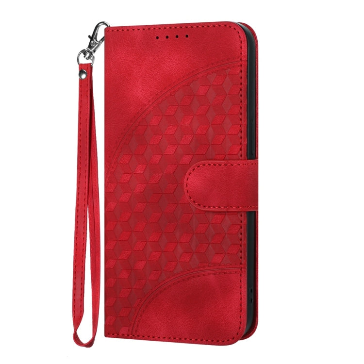 For iPhone 16 Pro Max YX0060 Elephant Head Embossed Phone Leather Case with Lanyard(Red) - iPhone 16 Pro Max Cases by buy2fix | Online Shopping UK | buy2fix