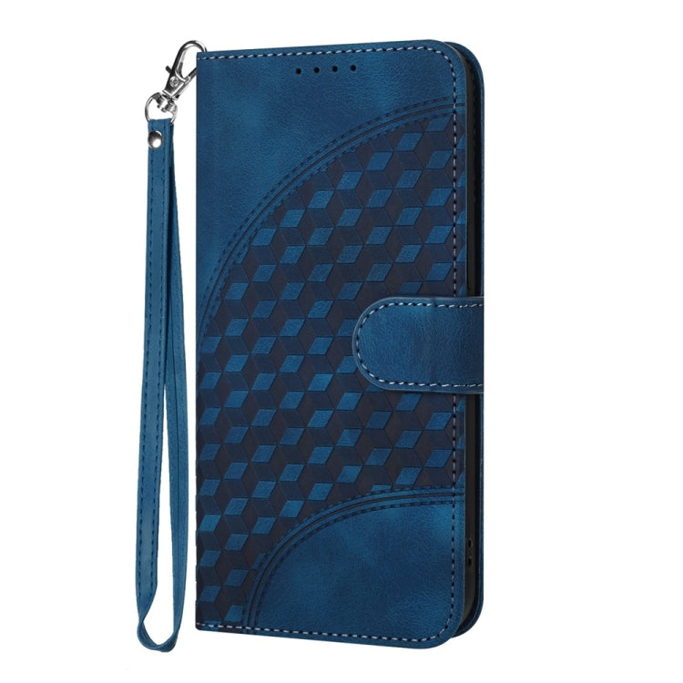 For iPhone 16 Plus YX0060 Elephant Head Embossed Phone Leather Case with Lanyard(Royal Blue) - iPhone 16 Plus Cases by buy2fix | Online Shopping UK | buy2fix