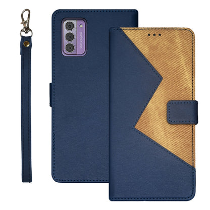 For Nokia G42 5G idewei Two-color Splicing Leather Phone Case(Blue) - Nokia Cases by idewei | Online Shopping UK | buy2fix