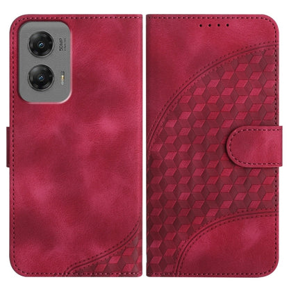 For Motorola Moto G Stylus 5G 2024 YX0060 Elephant Head Embossed Phone Leather Case with Lanyard(Rose Red) - Motorola Cases by buy2fix | Online Shopping UK | buy2fix