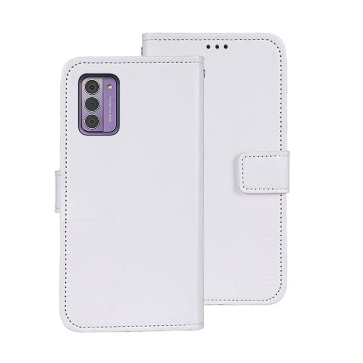 For Nokia G42 5G idewei Crazy Horse Texture Leather Phone Case with Holder(White) - Nokia Cases by idewei | Online Shopping UK | buy2fix