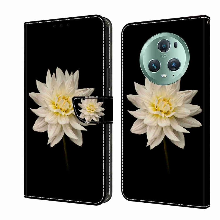 For Honor Magic5 Pro Crystal 3D Shockproof Protective Leather Phone Case(White Flower) - Honor Cases by buy2fix | Online Shopping UK | buy2fix