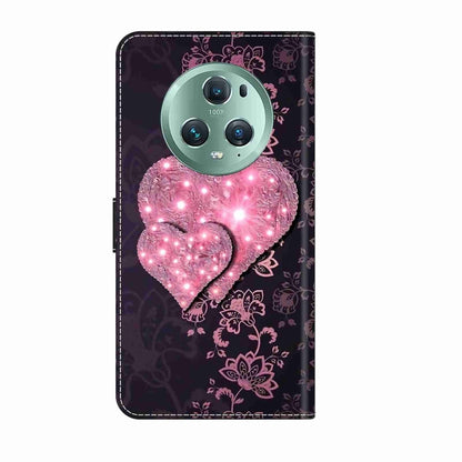 For Honor Magic5 Pro Crystal 3D Shockproof Protective Leather Phone Case(Lace Love) - Honor Cases by buy2fix | Online Shopping UK | buy2fix