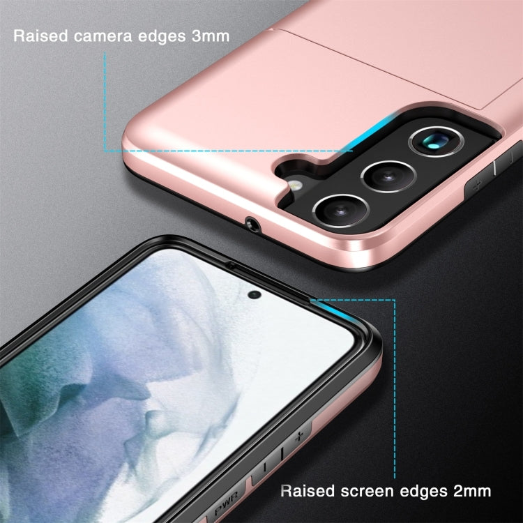 For Samsung Galaxy S25 5G Shockproof Armor Phone Case with Card Slot(Rose Gold) - Galaxy S25 5G Cases by buy2fix | Online Shopping UK | buy2fix