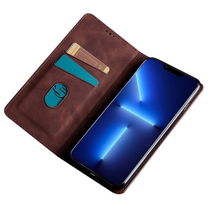 For Realme 12 5G Skin Feel Magnetic Leather Phone Case(Dark Brown) - Realme Cases by buy2fix | Online Shopping UK | buy2fix