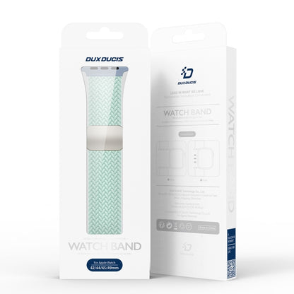 For Apple Watch Series 9 45mm DUX DUCIS Mixture Pro Series Magnetic Buckle Nylon Braid Watch Band(Light Mint) - Watch Bands by DUX DUCIS | Online Shopping UK | buy2fix