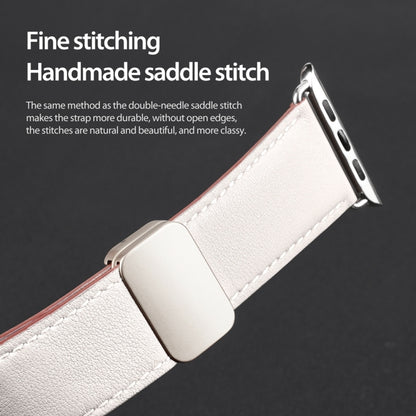 For Apple Watch SE 2022 40mm DUX DUCIS YA Series Magnetic Buckle Genuine Leather Watch Band(White) - Watch Bands by DUX DUCIS | Online Shopping UK | buy2fix