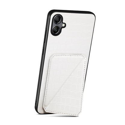 For Samsung Galaxy A13 5G Denior Imitation Crocodile Leather Back Phone Case with Holder(White) - Galaxy Phone Cases by Denior | Online Shopping UK | buy2fix