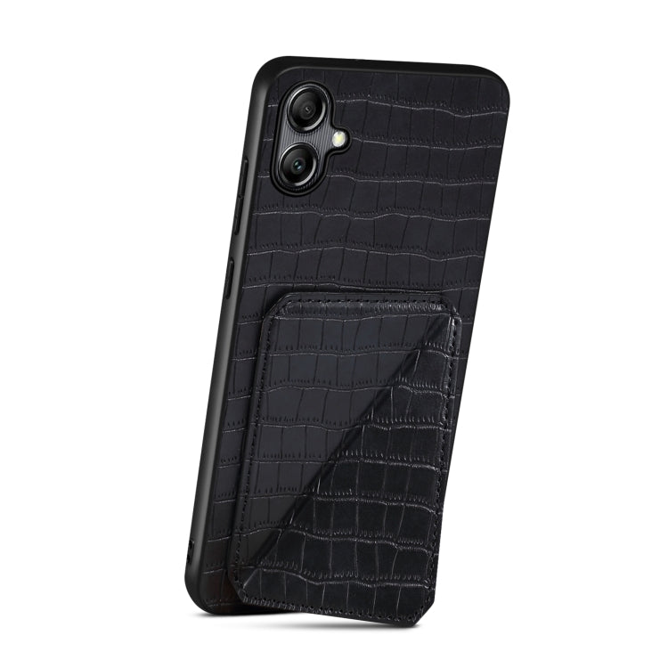 For Samsung Galaxy A31 Denior Imitation Crocodile Leather Back Phone Case with Holder(Black) - Galaxy Phone Cases by Denior | Online Shopping UK | buy2fix