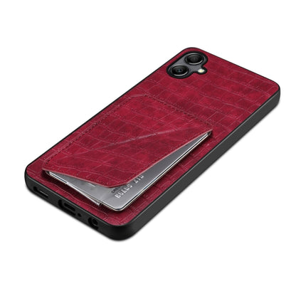 For Samsung Galaxy A70 Denior Imitation Crocodile Leather Back Phone Case with Holder(Rose Red) - Galaxy Phone Cases by Denior | Online Shopping UK | buy2fix