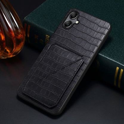 For Samsung Galaxy S23 FE 5G Denior Imitation Crocodile Leather Back Phone Case with Holder(Black) - Galaxy S23 FE 5G Cases by Denior | Online Shopping UK | buy2fix