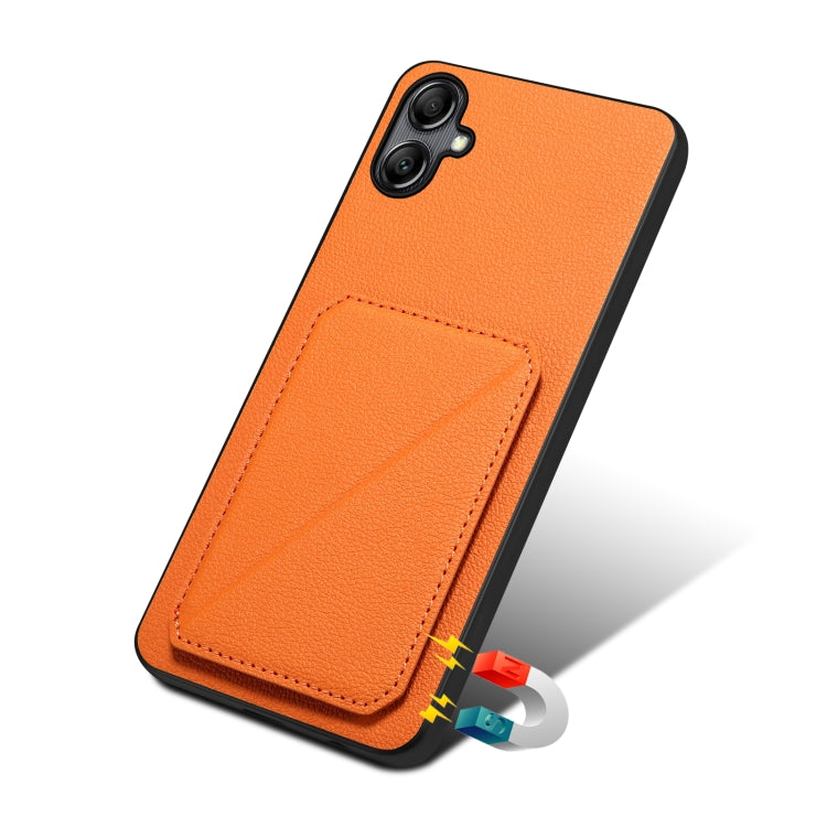 For Samsung Galaxy A31 Denior Imitation Calf Leather Back Phone Case with Holder(Orange) - Galaxy Phone Cases by Denior | Online Shopping UK | buy2fix