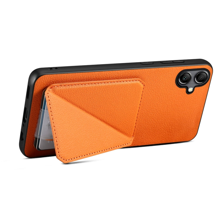 For Samsung Galaxy A53 5G Denior Imitation Calf Leather Back Phone Case with Holder(Orange) - Galaxy Phone Cases by Denior | Online Shopping UK | buy2fix