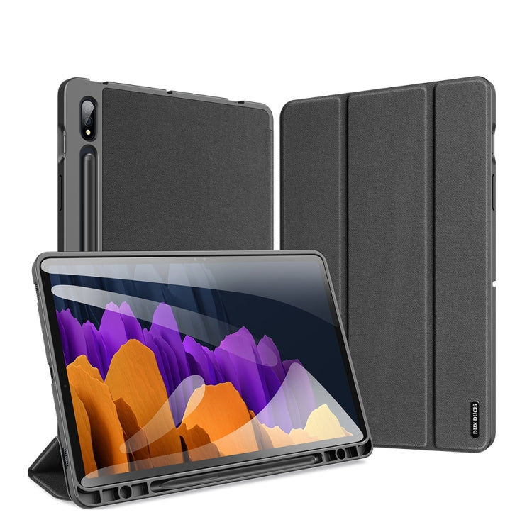 For Samsung Galaxy Tab S7 11 inch DUX DUCIS Domo Series Horizontal Flip Magnetic PU Leather Case with Three-folding Holder & Sleep / Wake-up Function & Pen Slot(Black) - Other Galaxy Tab PC by DUX DUCIS | Online Shopping UK | buy2fix