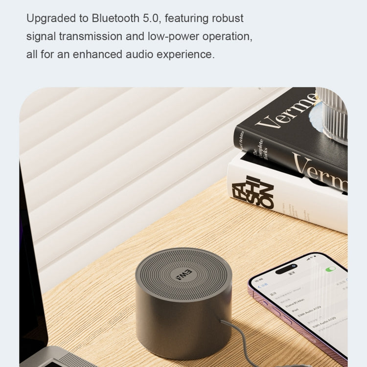 EWA A129 Mini Bluetooth 5.0 Bass Radiator Metal Speaker(Grey) - Mini Speaker by EWA | Online Shopping UK | buy2fix