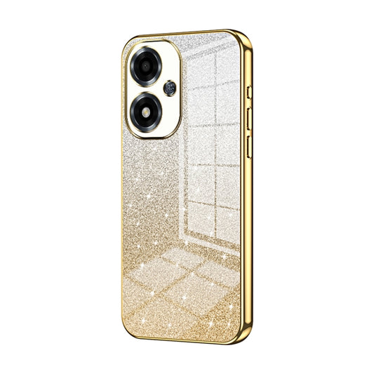 For OPPO A2m Gradient Glitter Powder Electroplated Phone Case(Gold) - OPPO Cases by buy2fix | Online Shopping UK | buy2fix