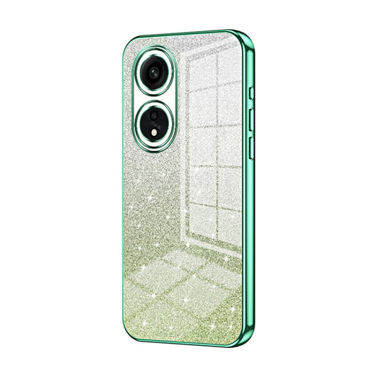 For OPPO A1 Pro Gradient Glitter Powder Electroplated Phone Case(Green) - OPPO Cases by buy2fix | Online Shopping UK | buy2fix