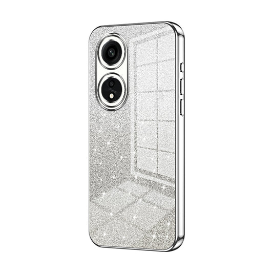 For OPPO A1 Pro Gradient Glitter Powder Electroplated Phone Case(Silver) - OPPO Cases by buy2fix | Online Shopping UK | buy2fix