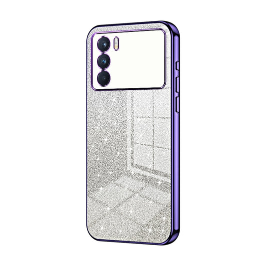 For OPPO K9 Pro Gradient Glitter Powder Electroplated Phone Case(Purple) - OPPO Cases by buy2fix | Online Shopping UK | buy2fix