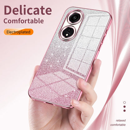 For OPPO A2m Gradient Glitter Powder Electroplated Phone Case(Pink) - OPPO Cases by buy2fix | Online Shopping UK | buy2fix