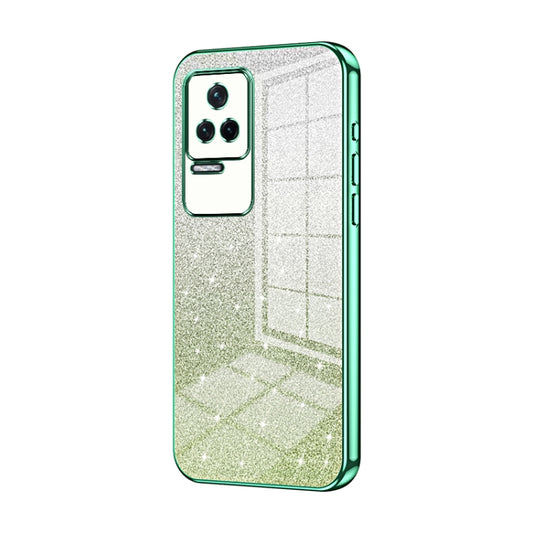 For Xiaomi Redmi K50 / K50 Pro Gradient Glitter Powder Electroplated Phone Case(Green) - Xiaomi Cases by buy2fix | Online Shopping UK | buy2fix