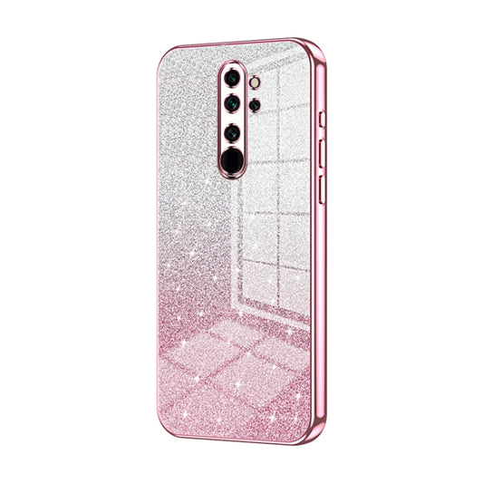 For Xiaomi Redmi Note 8 Pro Gradient Glitter Powder Electroplated Phone Case(Pink) - Xiaomi Cases by buy2fix | Online Shopping UK | buy2fix