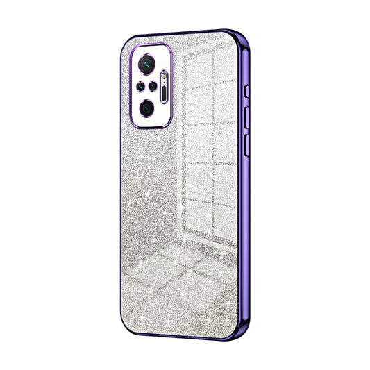 For Xiaomi Redmi Note 10 Pro/10 Pro Max Gradient Glitter Powder Electroplated Phone Case(Purple) - Xiaomi Cases by buy2fix | Online Shopping UK | buy2fix