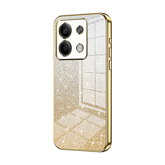 For Xiaomi Redmi Note 13 5G Gradient Glitter Powder Electroplated Phone Case(Gold) - Note 13 Cases by buy2fix | Online Shopping UK | buy2fix