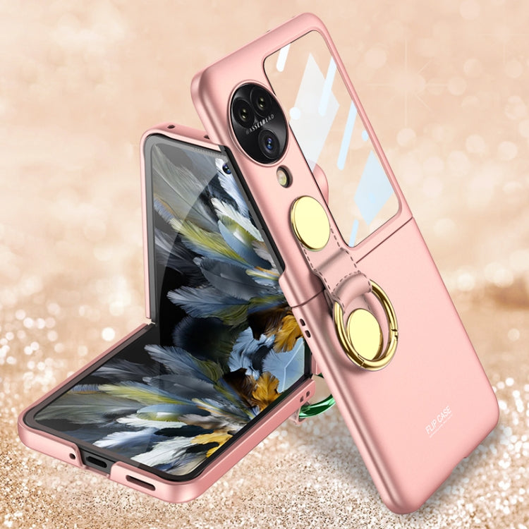 For OPPO Find N3 Flip GKK Integrated Ultra-thin Rotating Ring Full Coverage Phone Case(Pink) - Find N3 Flip Cases by GKK | Online Shopping UK | buy2fix