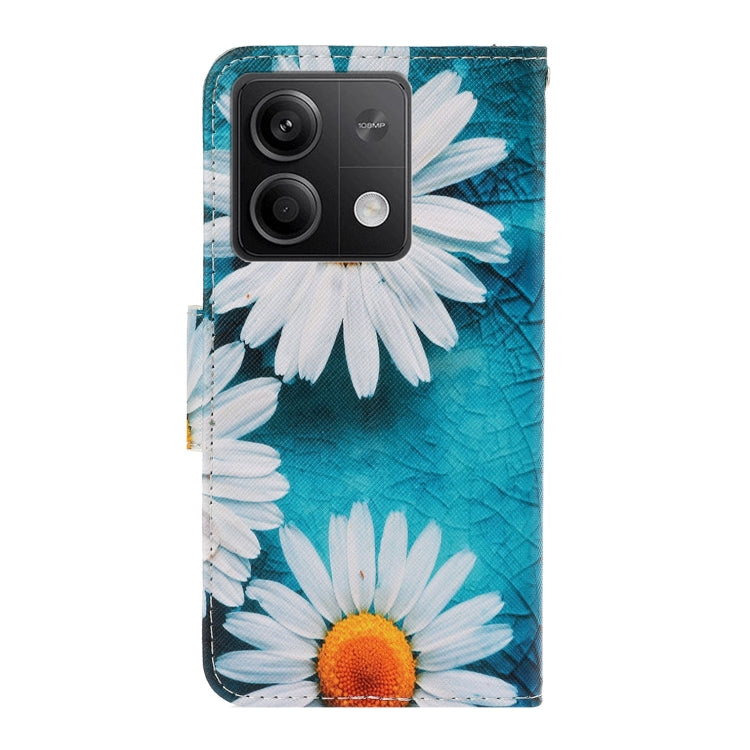 For Xiaomi Redmi Note 13 5G Colored Drawing Pattern Leather Phone Case(Daisy) - Note 13 Cases by buy2fix | Online Shopping UK | buy2fix