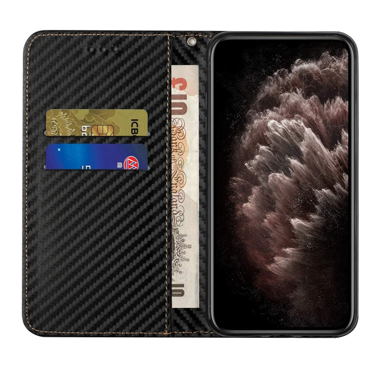 For Xiaomi Redmi Note 13 5G Carbon Fiber Texture Flip Holder Leather Phone Case(Black) - Note 13 Cases by buy2fix | Online Shopping UK | buy2fix