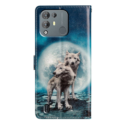 For Blackview A55 Pro Colored Drawing Leather Phone Case(Twin Wolves) - More Brand by buy2fix | Online Shopping UK | buy2fix