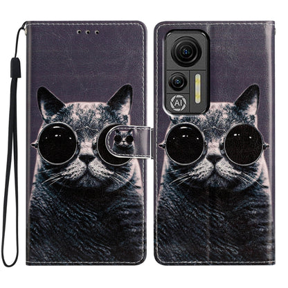 For Ulefone Note 14 Colored Drawing Leather Phone Case(Sunglasses Cat) - Ulefone Cases by buy2fix | Online Shopping UK | buy2fix